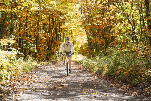 image of man riding on a trail