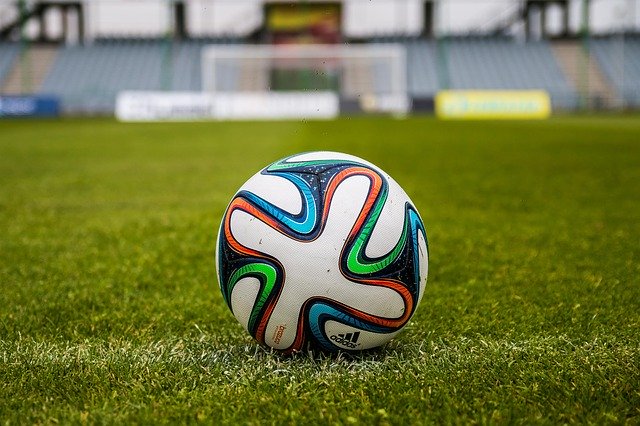 image of soccer ball on field